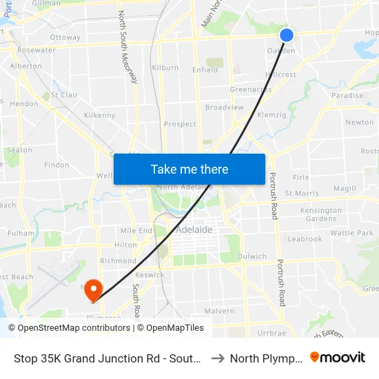 Stop 35K Grand Junction Rd - South side to North Plympton map