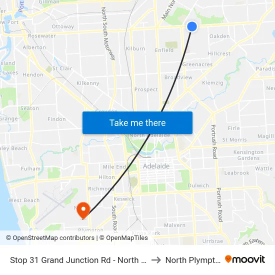 Stop 31 Grand Junction Rd - North side to North Plympton map