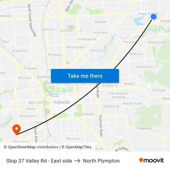Stop 37 Valley Rd - East side to North Plympton map