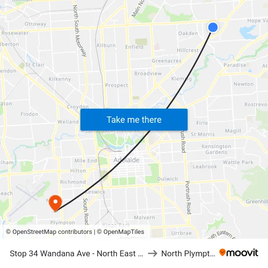 Stop 34 Wandana Ave - North East side to North Plympton map