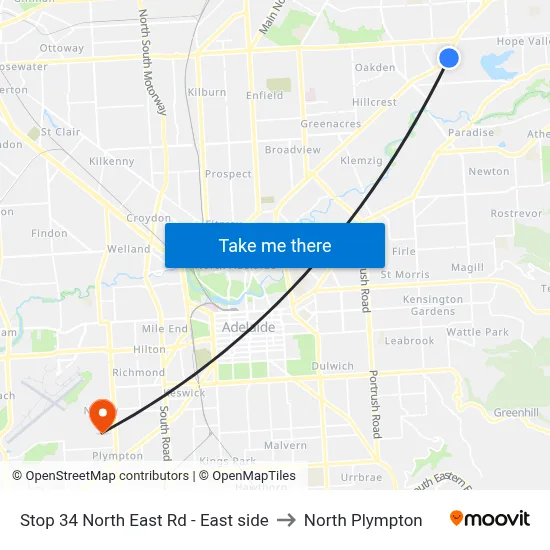 Stop 34 North East Rd - East side to North Plympton map