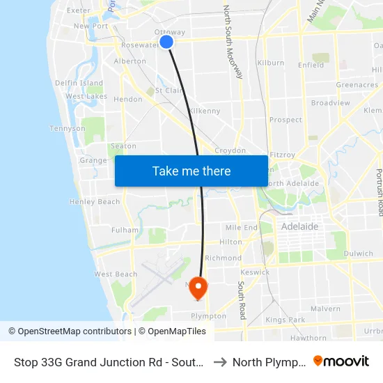 Stop 33G Grand Junction Rd - South side to North Plympton map