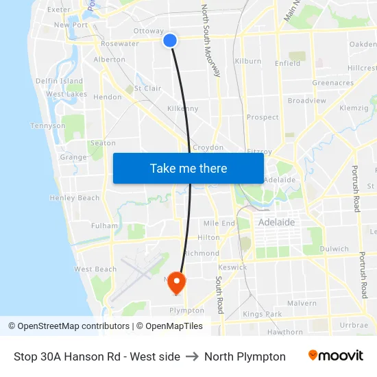 Stop 30A Hanson Rd - West side to North Plympton map