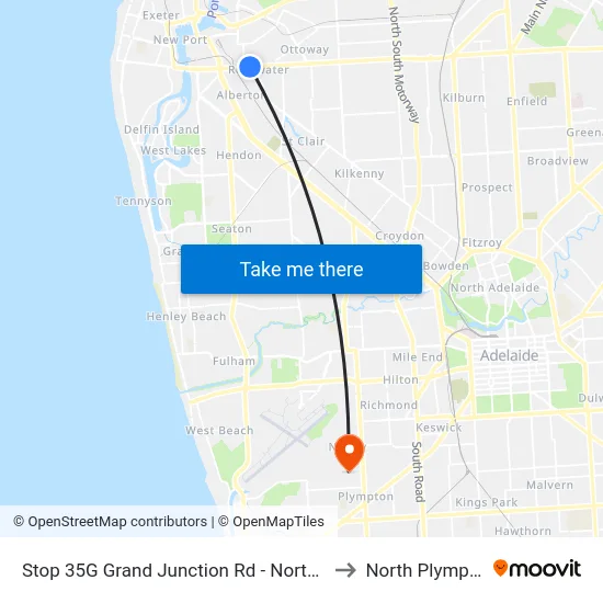 Stop 35G Grand Junction Rd - North side to North Plympton map