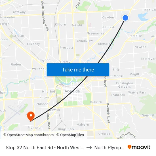 Stop 32 North East Rd - North West side to North Plympton map