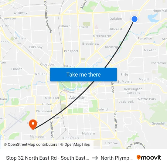 Stop 32 North East Rd - South East side to North Plympton map
