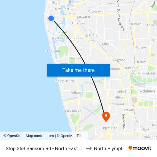 Stop 36B Sansom Rd - North East side to North Plympton map