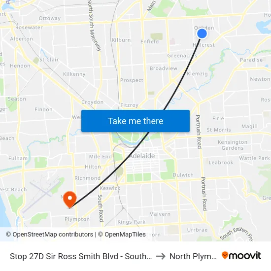 Stop 27D Sir Ross Smith Blvd - South East side to North Plympton map