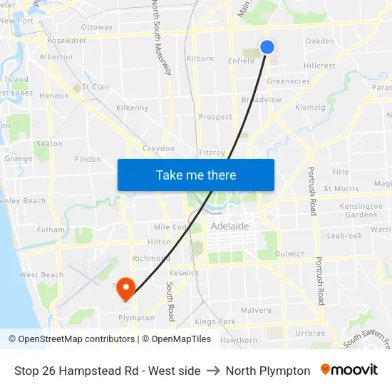 Stop 26 Hampstead Rd - West side to North Plympton map