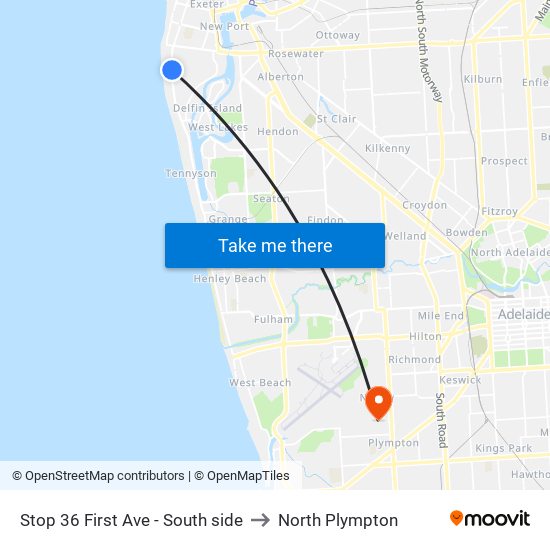 Stop 36 First Ave - South side to North Plympton map