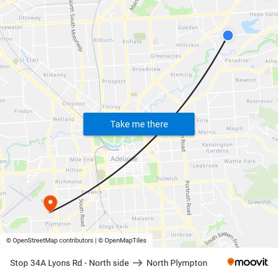 Stop 34A Lyons Rd - North side to North Plympton map