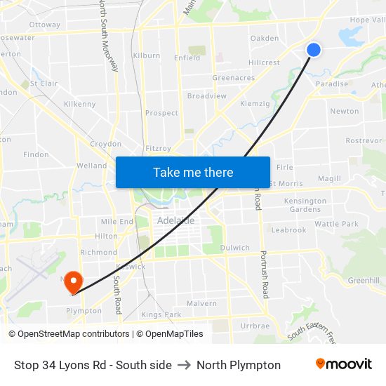 Stop 34 Lyons Rd - South side to North Plympton map