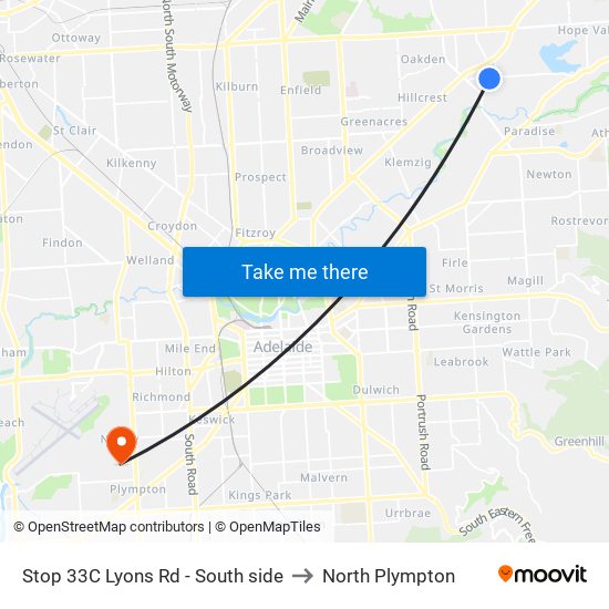 Stop 33C Lyons Rd - South side to North Plympton map