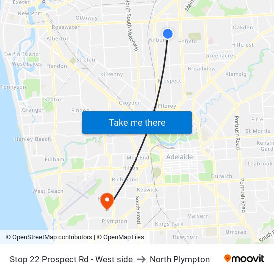 Stop 22 Prospect Rd - West side to North Plympton map