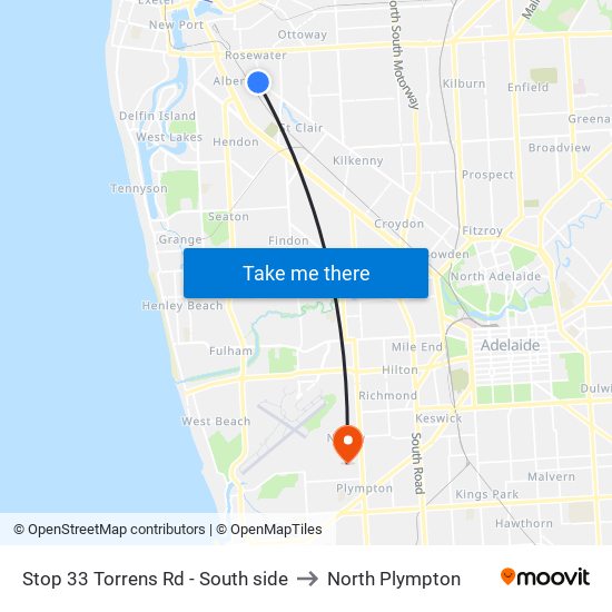 Stop 33 Torrens Rd - South side to North Plympton map