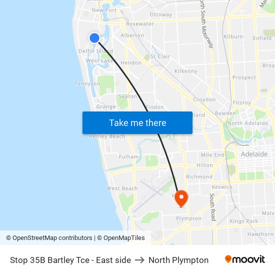 Stop 35B Bartley Tce - East side to North Plympton map