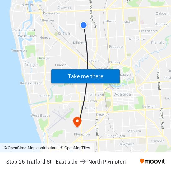 Stop 26 Trafford St - East side to North Plympton map