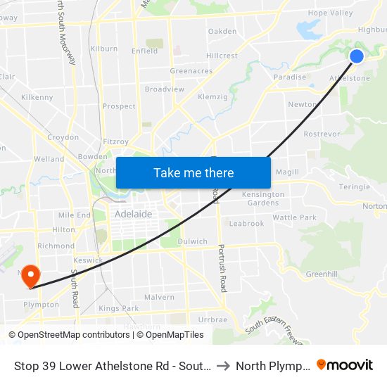 Stop 39 Lower Athelstone Rd - South side to North Plympton map