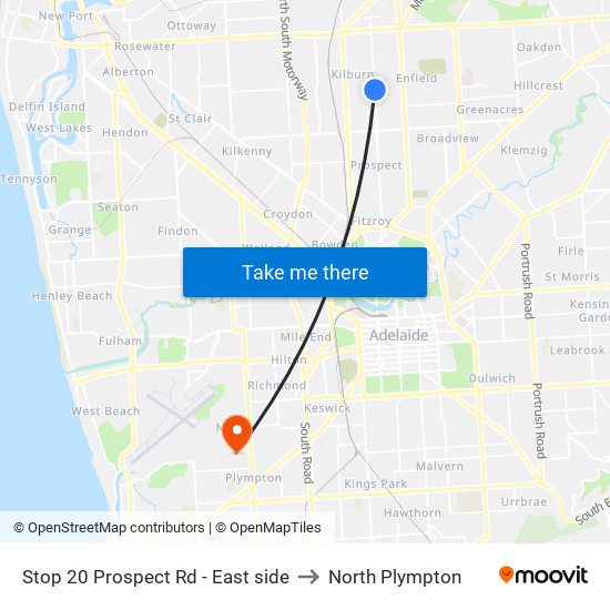 Stop 20 Prospect Rd - East side to North Plympton map