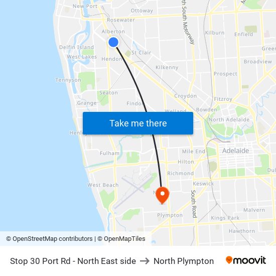 Stop 30 Port Rd - North East side to North Plympton map