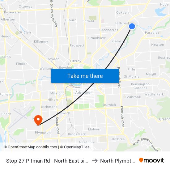 Stop 27 Pitman Rd - North East side to North Plympton map