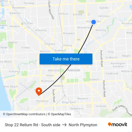 Stop 22 Rellum Rd - South side to North Plympton map