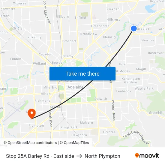 Stop 25A Darley Rd - East side to North Plympton map