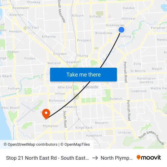 Stop 21 North East Rd - South East side to North Plympton map