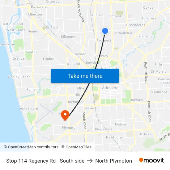 Stop 114 Regency Rd - South side to North Plympton map