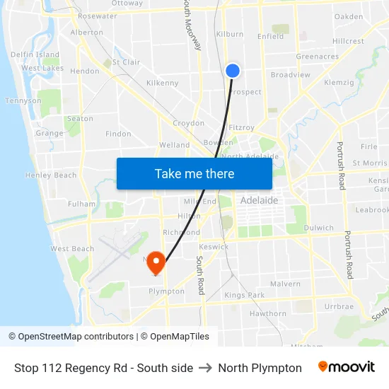 Stop 112 Regency Rd - South side to North Plympton map