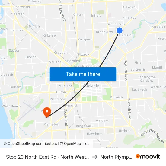 Stop 20 North East Rd - North West side to North Plympton map