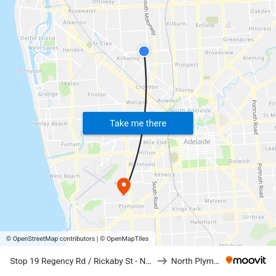 Stop 19 Regency Rd / Rickaby St - North side to North Plympton map