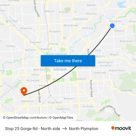 Stop 25 Gorge Rd - North side to North Plympton map