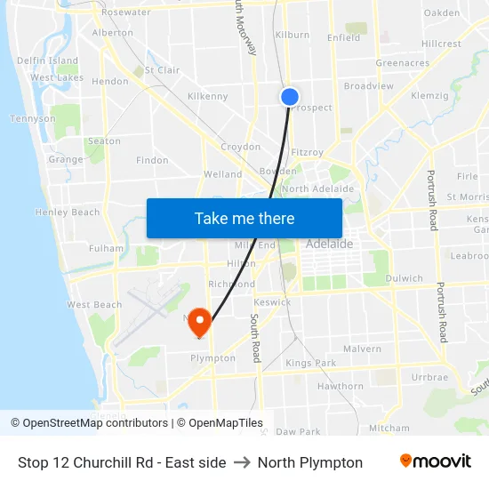 Stop 12 Churchill Rd - East side to North Plympton map