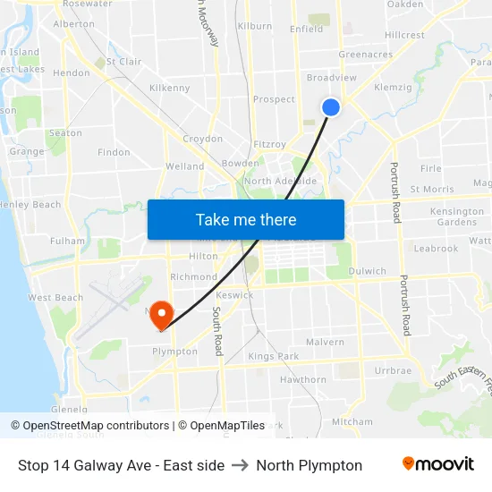 Stop 14 Galway Ave - East side to North Plympton map