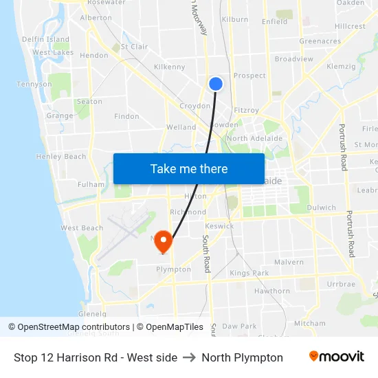 Stop 12 Harrison Rd - West side to North Plympton map