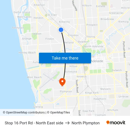 Stop 16 Port Rd - North East side to North Plympton map
