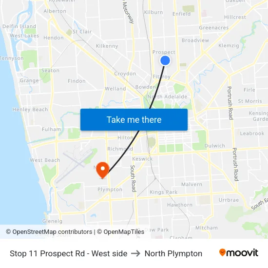Stop 11 Prospect Rd - West side to North Plympton map