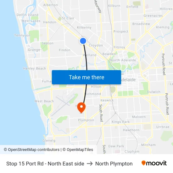 Stop 15 Port Rd - North East side to North Plympton map