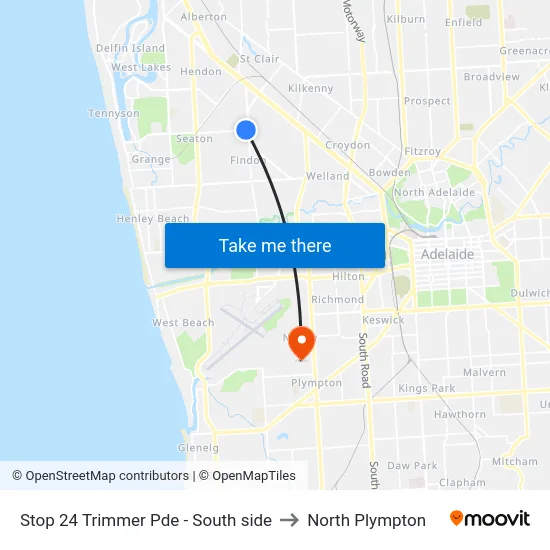 Stop 24 Trimmer Pde - South side to North Plympton map
