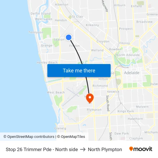 Stop 26 Trimmer Pde - North side to North Plympton map