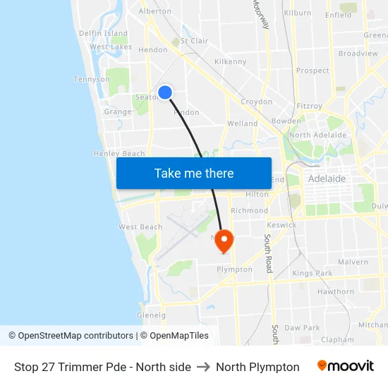 Stop 27 Trimmer Pde - North side to North Plympton map