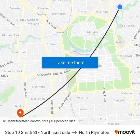 Stop 10 Smith St - North East side to North Plympton map