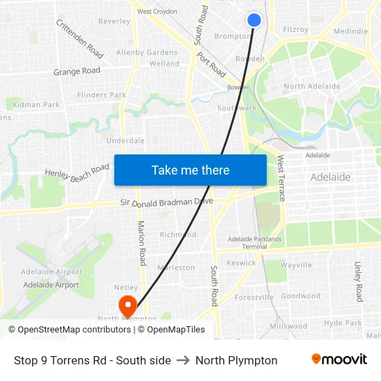 Stop 9 Torrens Rd - South side to North Plympton map