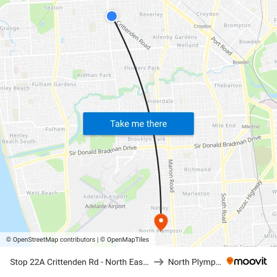 Stop 22A Crittenden Rd - North East side to North Plympton map