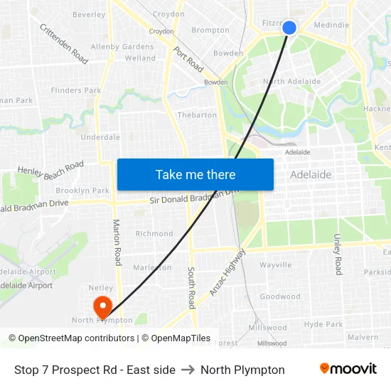 Stop 7 Prospect Rd - East side to North Plympton map