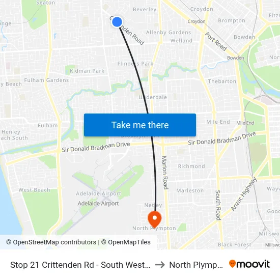 Stop 21 Crittenden Rd - South West side to North Plympton map