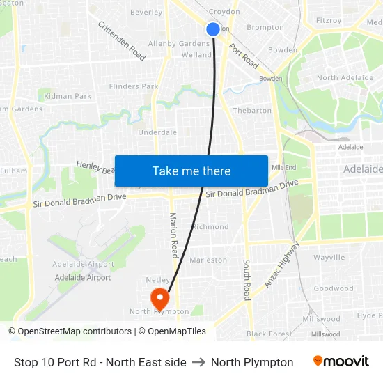 Stop 10 Port Rd - North East side to North Plympton map