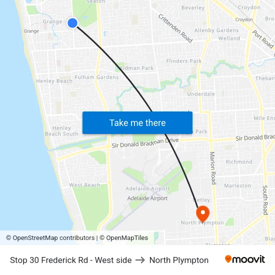 Stop 30 Frederick Rd - West side to North Plympton map