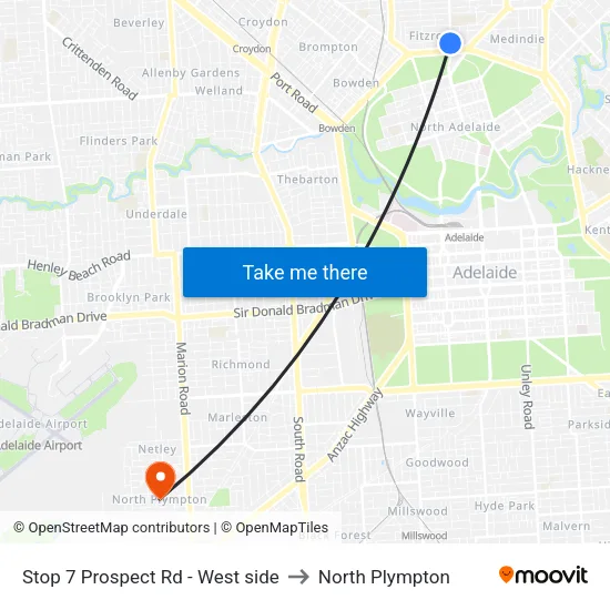 Stop 7 Prospect Rd - West side to North Plympton map